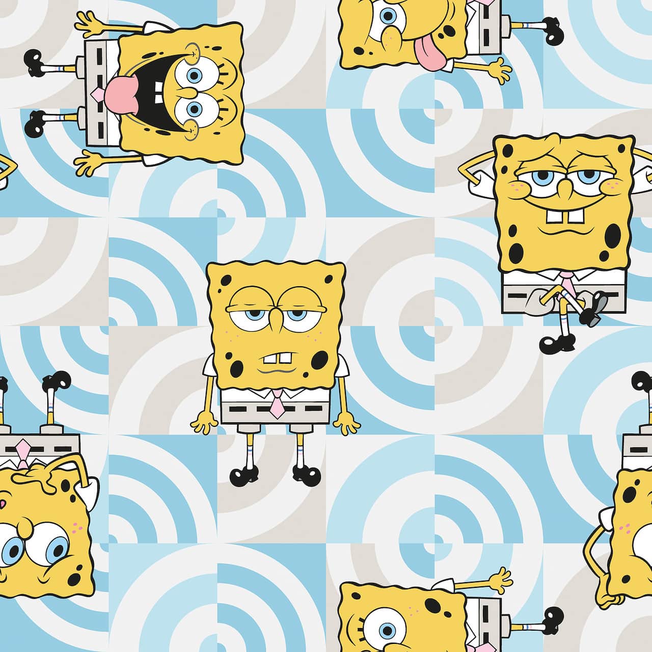 RoomMates SpongeBob SquarePants Funny Faces Peel & Stick Wallpaper
